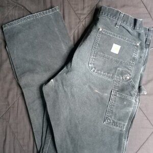 Carhartt Double Knee Chore Pants Dungarees Loose Original 38x36 Black